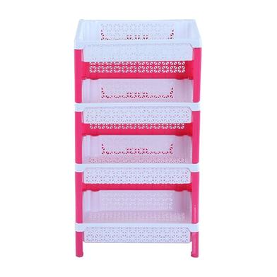 Rfl Lotus Fence Rack 4 Step - White And Deep Pink image