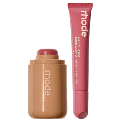 Rhode Sleepy Girl Plus Salty Tan Pocket Blush with Peptide Lip Tint – 2pcs Combo Set image