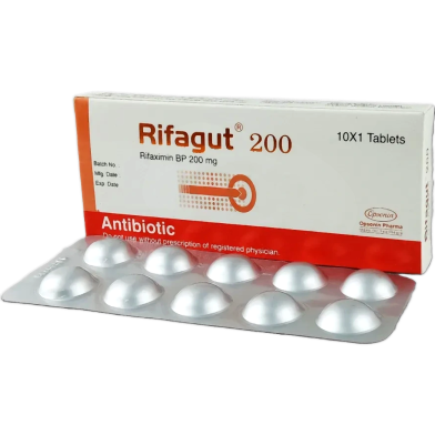 Rifagut 200 mg Tablet 10's Pack image
