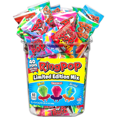 Ring Pop Limited Edition Mix Candy Pops Box 40 pcs X 14 gm image