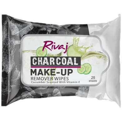 Rivaj Charcoal Make-up Remover 25 Wipes image