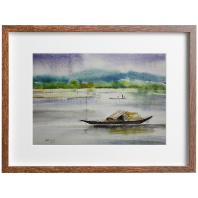Mahmudur Rahman Rial Riverscape Watercolor - (27X20)inches image