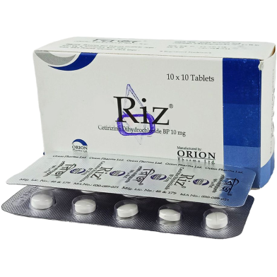 Riz 10 mg 10's Strip Tablet image