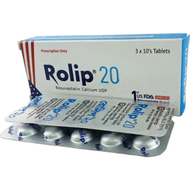 Rolip 20 mg Tablet 10's Strip image