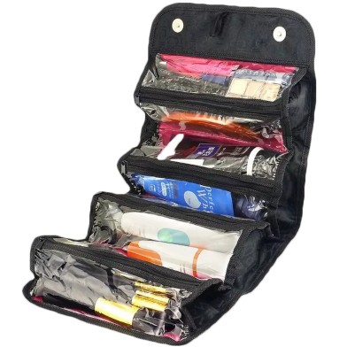 Roll-N-Go Makeup Organizer Bag – Space Saving Cosmetic Organizer for Travel and Home Use image