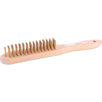 Ronix 4 Rows Wooden Handle Brush Wire Brush Stainless Steel Wire Scratch Brush For Cleaning image