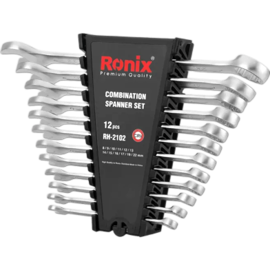 Ronix Combination Spanner With Plastic Rack 12 Pcs image