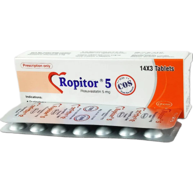Ropitor 5 mg Tablet 14's Strip image