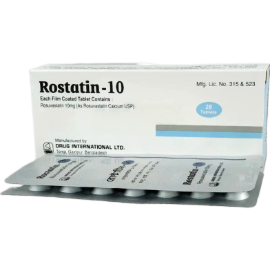 Rostatin 10 mg Tablet 14's Strip image