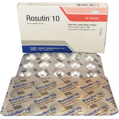 Rosutin 10 mg Tablet 15's Strip image