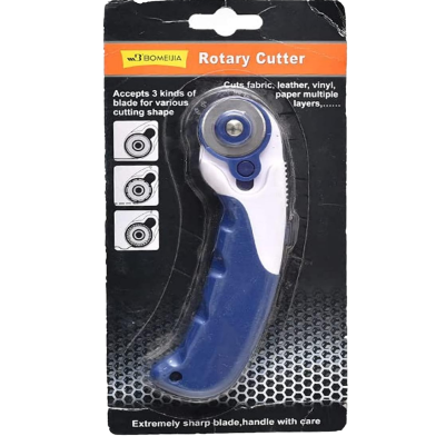 Rotary Cutter With Plastic Needle With 3 Defferent Kinds Of Blades 45mm - Blue White image