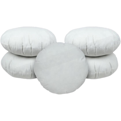 Round Fiber Cushion, Tissue Fabric, White16x16 Inch Set of 5 image