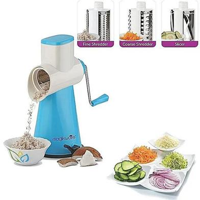 Round Mandoline Slicer Vegetable Cutter 3 In 1 - Blue image