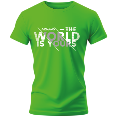 Round Neck T Shirt Green (The World Is Yours) image