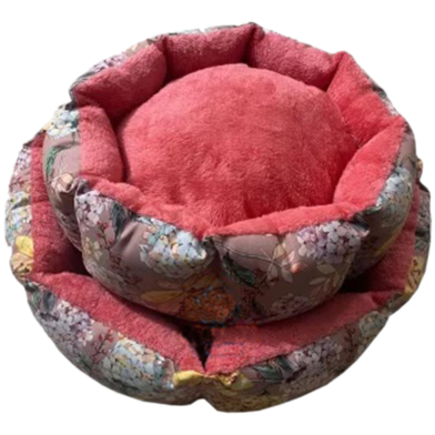 Round Plush Pet Bed Super Soft and Super Warm (S Size) image