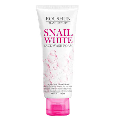 Roushun Snail White Face Wash Foam Facial Cleanser-100gm image