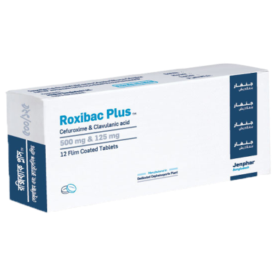 Roxibac Plus 500 mg, 125 mg Tablet 10's Strip image
