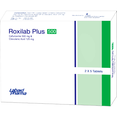 Roxilab Plus 500 mg, 125 mg Tablet 7;s strip image
