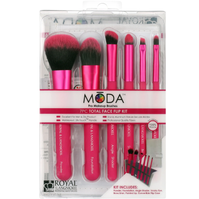 Royal and Langnickel Moda Pro Makeup Brushes Total Face Flip Kit - 6pcs image