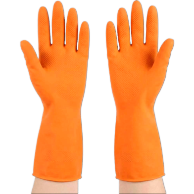 Rubber Safety Hand Gloves Latex Oil Acid Chemical Resistant For Kitchen And Gardening 1 Pair image