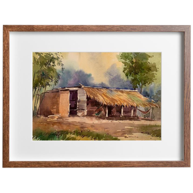 Rural House Watercolor - (20x14)inches image