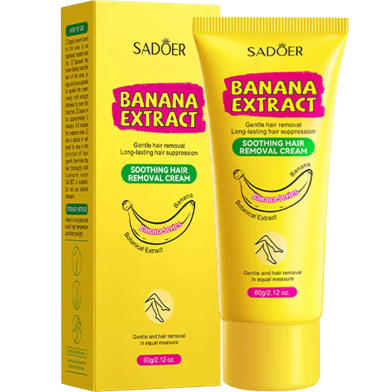 Sadoer Banana Hair Removal Cream Non-Irritating Quick Whole Body Underarm Armpit Leg Private Hair Removal Remove Creams - 60 gm image