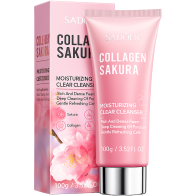 SADOER Collagen Sakura Moisturizing Clear Face Cleanser- 100g image