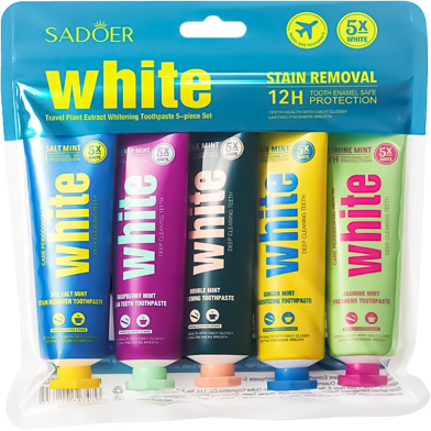 SADOER White - Travel Plant Extract Whitening Toothpaste 5-piece Set image