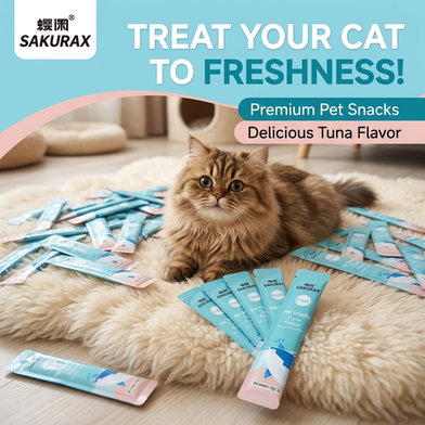 SAKURAX Cat Treat Tuna Flavor Soft And Tasty Snack for All Cats 5 Pcs Slide 2