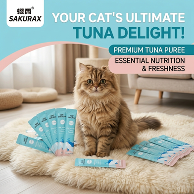 SAKURAX Cat Treat Tuna Flavor Soft And Tasty Snack for All Cats 5 Pcs Slide 4