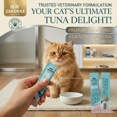 SAKURAX Cat Treat Tuna Flavor Soft And Tasty Snack for All Cats 5 Pcs Slide 3