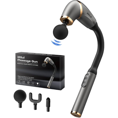 SEAHELTON Massage Gun with Extension Handle, Percussion Massage Gun for Pain Relief, Deep Tissue Handheld Muscle Massager for Body Pain Relief image