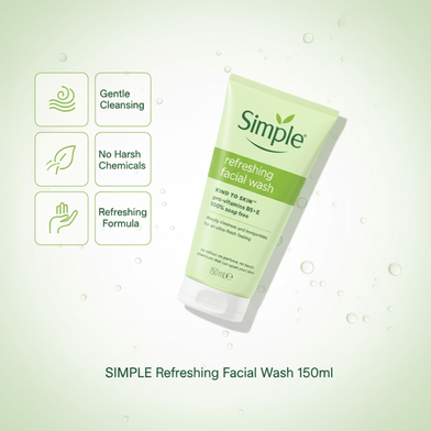 SIMPLE Refreshing Facial Wash 150ml - 5011451103863 Slide 2