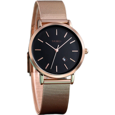 SKMEI 1530 Womens Quartz Watch Stylish Stainless Steel Valentine Gift Rose Gold image