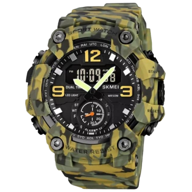 SKMEI 1965 Japan Digital movement LED Light Sport Watch Mens Military Date Countdown Clock 5Bar Waterproof image