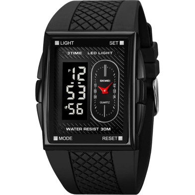 SKMEI 2213 Top Luxury Dual Display 3 Time Sport Watch Men Waterproof Alarm Watches image