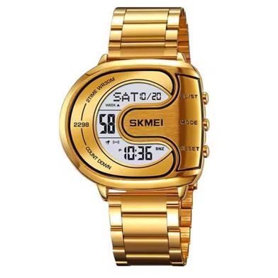 SKMEI 2298 Digital Stainless Steel Luminous Men's Watch - Gold image