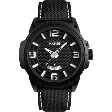 SKMEI 9170 Men’s Black Luxury Quartz Watch – 30M Waterproof Fashion Wristwatch image