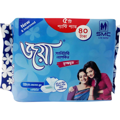 SMC Joya Sanitary Napkin Panty Pad, Wings Regular Flow (5 Pads/Pack) image