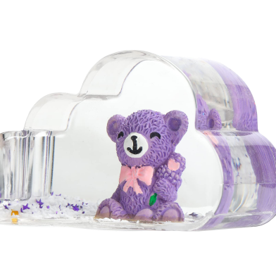 SP Traders Resin Moulds Cloud Shaped Resin Trinket Dish with Cute Teddy and Glitter Flakes (Design Or Color Any) image