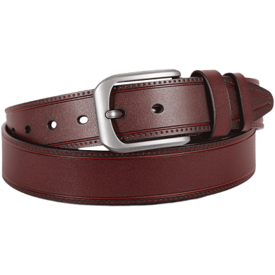 SSB Leather Classic Dark Maroon One Part Leather Belt For Men image