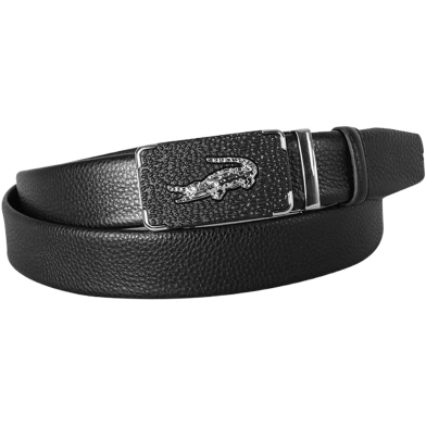 SSB Leather Croco Style Black Leather Gear Belt For Men image