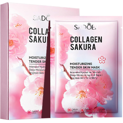 Sadoer Collagen Sakura Moisturizing Tender Skin Face Sheet Mask 25gm image