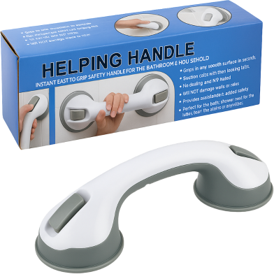 Safety Helping Handle Anti Slip Support Toilet Bathroom Safe Grab Bar Handle Suction Cup Handrail Grip image