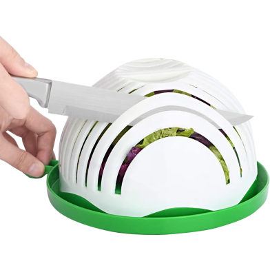 Salad Cutter Bowl,Salad Chopper Bowl,Fruit Vegetable Cut Set,Upgraded Salad Make, Fresh Salad Slicer,Approved for Kitchen image