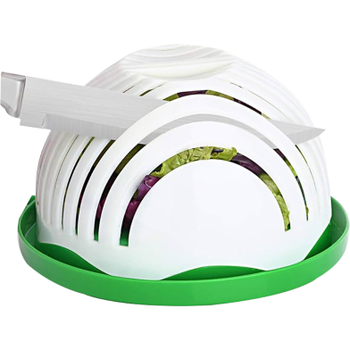 Salad Cutter Bowl,Salad Chopper Bowl,Fruit Vegetable Cut Set,Upgraded Salad Make, Fresh Salad Slicer,Approved for Kitchen (Any Colour) image