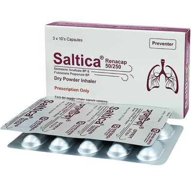 Saltica 50 mcg, 250 mcg Inhalation Capsule 10'S Strip image