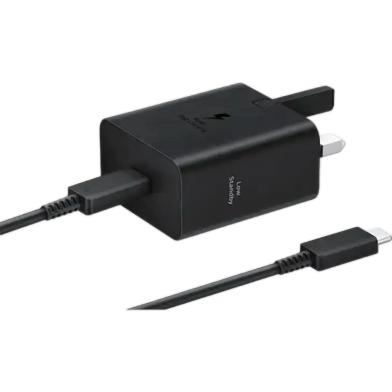 Samsung 45w Power Adapter With USB-C Cable 3 Pin - Black image
