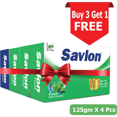 Savlon Soap Fresh 125 gm (Buy 3 Get 1 Antiseptic Soap 125 gm Free) image