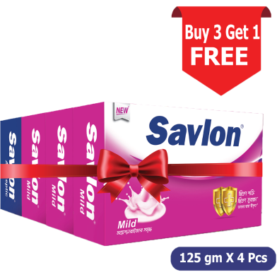 Savlon Soap Mild 125 gm (Buy 3 Get 1 Anticeptic Soap 125 gm Free) image